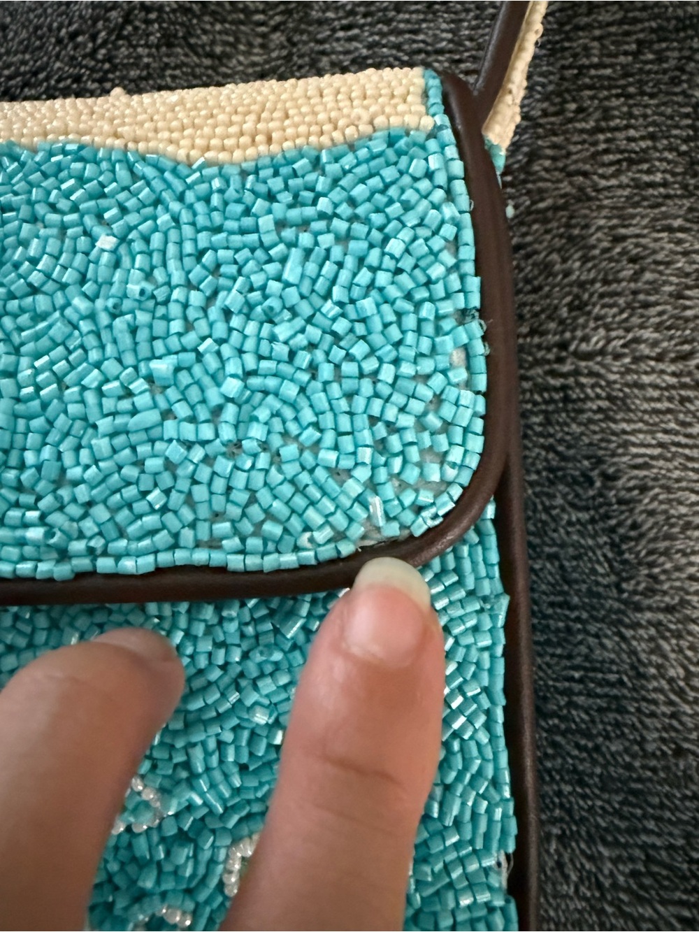 LIKE NEW STAUD Tommy Beaded Bag, Great White Shark - Picture 10 of 10